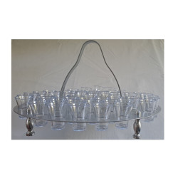 Brushed Aluminium Stackable Tray 48-hole with Cups